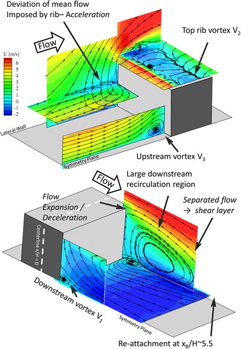 Visualization of the ribbed channel flow field [11] | Download ...