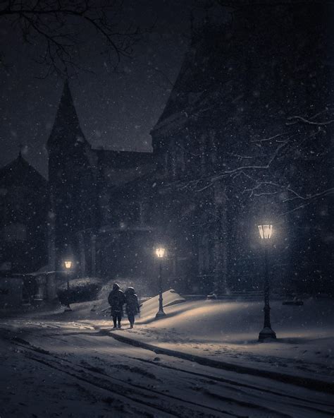 A snowy night at the University of Toronto : r/pics