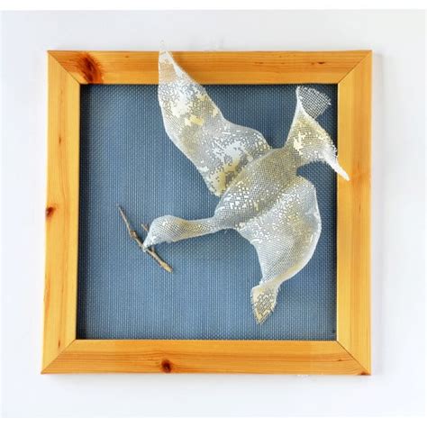 Metal art Flying Bird Wall Decor Hanging Framed Metal