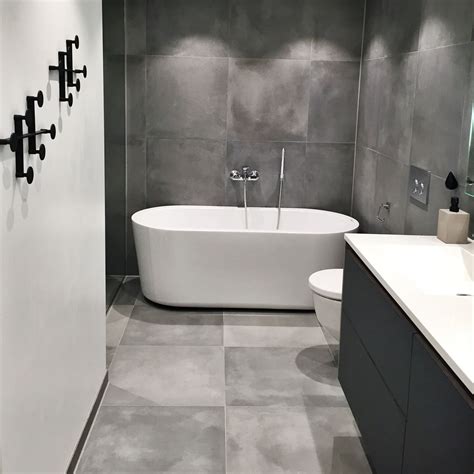 Bathroom grey cement tiles 60x60 | Bathroom design, Grey bathrooms, Cement bathroom