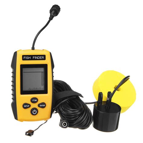 100m portable sonar sensor fish finder lcd blue color screen ...