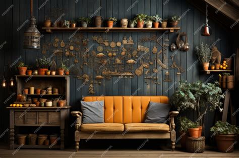 Premium AI Image | Rustic farmhouse wallpaper with vintage farmthemed ornaments and ...