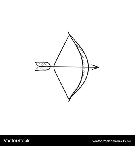 Bow and arrow sketch icon Royalty Free Vector Image