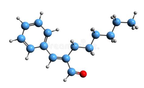 3D Image of Hexyl Cinnamal Skeletal Formula Stock Illustration ...