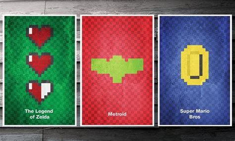 The Minimalist 8-Bit Video Game Poster Set | Gadgetsin