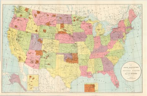 Map Showing Indian Reservations Within the Limits of the United States… – Curtis Wright Maps