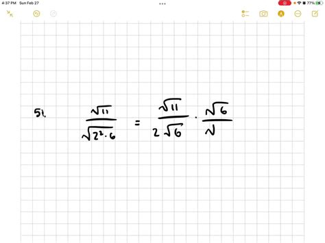 SOLVED:Change each radical to simplest radical form. (√(11))/(√(24))