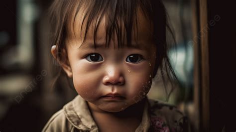 Young Girl With Sad Face Looks Towards The Camera Background, Crying ...