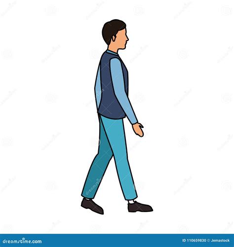 Man walking cartoon stock vector. Illustration of colorful - 110659830