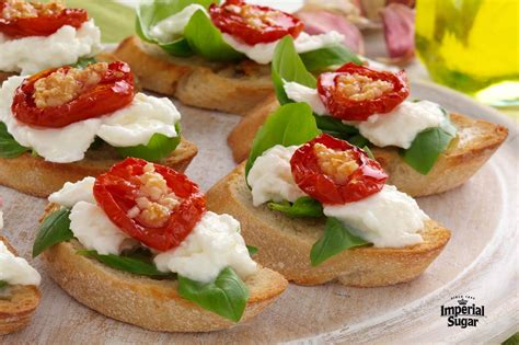 Roasted Tomato Mozzarella Bruschetta | Imperial Sugar