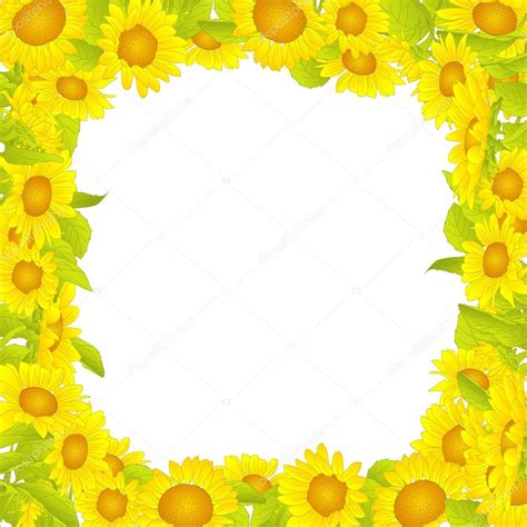 Sunflower frame, Sunflower wallpaper — Stock Vector © seesawname #88995502