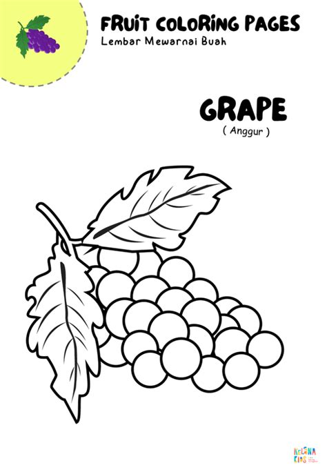 [ Printable Activity ] Worksheet Lembar Mewarnai Gambar Buah