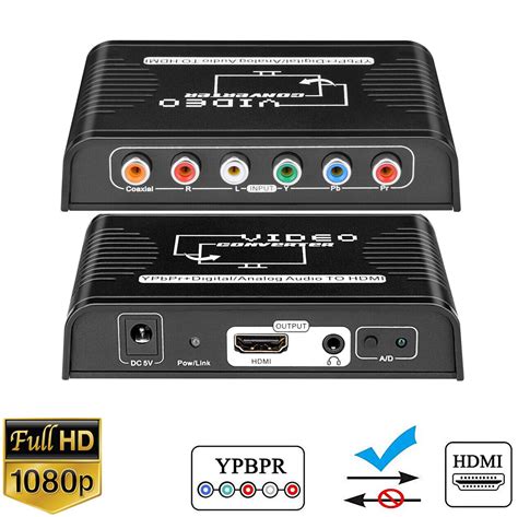 5 RCA Ypbpr Component to HDMI Video Audio Converter Adapter for ps2 wii and more | eBay