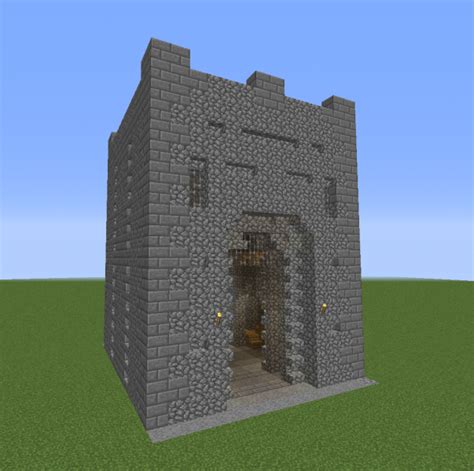 Medieval Kingdom Stone Gate Open - Blueprints for MineCraft Houses, Castles, Towers, and more ...