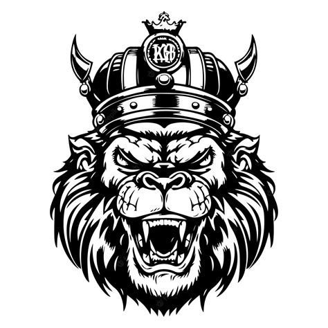 Premium Vector | Line art of a lion