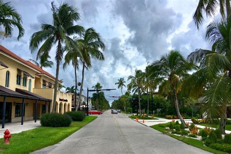 Gated Community Houses by the Road in South Florida Editorial Stock Photo - Image of trees ...