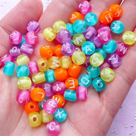 Acrylic Alphabet Beads | Letter Bead | Name Jewelry Making (You Pick L | MiniatureSweet | Kawaii ...