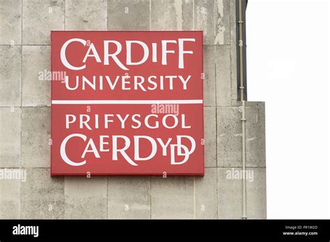 Cardiff University sign logo Stock Photo - Alamy