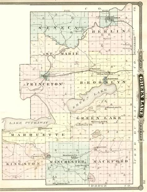 Green Lake County, Wisconsin, History - 1878