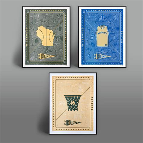 Milwaukee Bucks 2019 Playoffs posters - Set of 3 | Rock on Paper