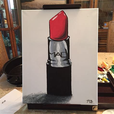 Mac lipstick canvas art painting | Canvas art painting, Lipstick, Art ...