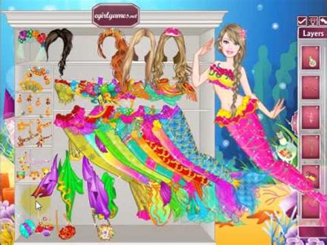 Barbie Mermaid Princess Dress Up online girl game - YouTube