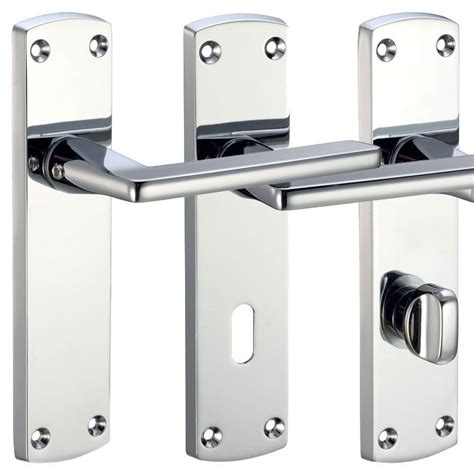 Leon Internal Door Handle Sets Lever On Backplate Polished / Satin Chrome Handle | eBay ...