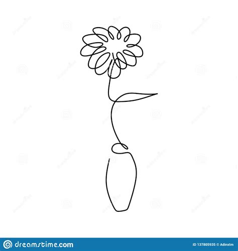 Continuous Line Drawing Flower - DRAWING IDEAS