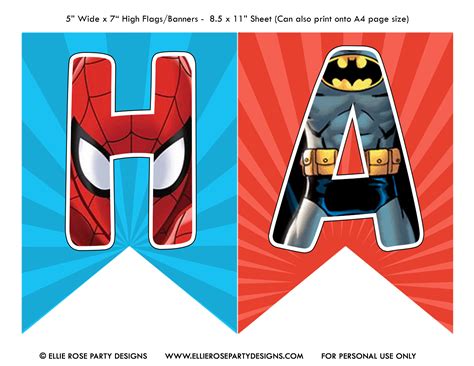 SUPERHERO MARVEL AVENGERS PARTY IDEA BIRTHDAY BANNER FREE DIY - ellierosepartydesigns.com