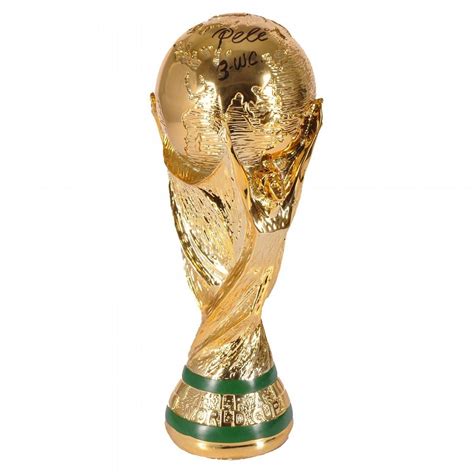 Pele Brazil Signed Full Size Replica FIFA World Cup Trophy with "3 WC ...