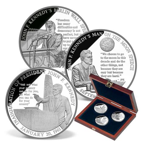 Speeches of JFK Solid Silver Commemorative Coin Set | Solid Silver | Silver | American Mint