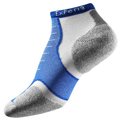 Thorlo Cushioned Heel Micro Mini Running Socks - Running - Accessories - Royal Blue/White/Grey