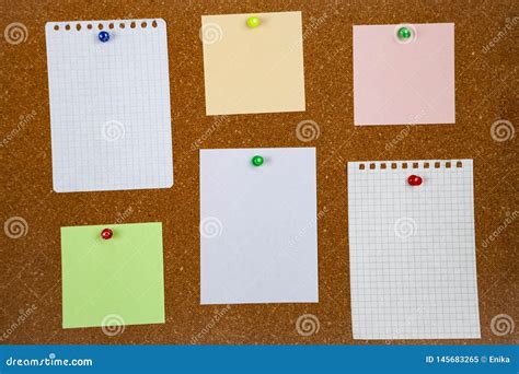 Corkboard with notes stock image. Image of blank, background - 145683265