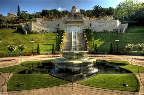 Night View on Bahai Gardens. Israel. Stock Photo - Image of color, faith: 27405314