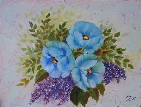 Blue Poppies Painting at PaintingValley.com | Explore collection of ...