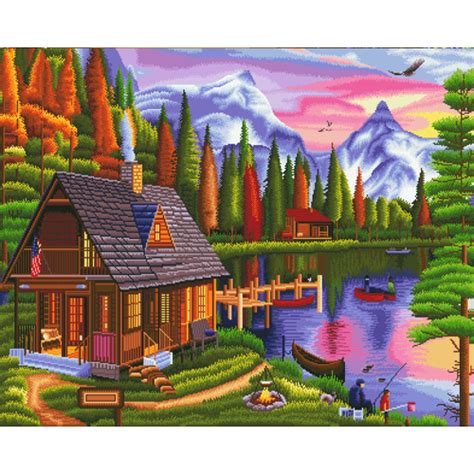 The Fishing Hut - Artist Choice DIY Diamond Painting Kit – MyCraftJoy