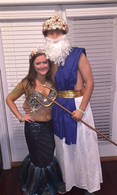 Poseidon & mermaid couple costume Halloween 2015, Adult Halloween ...