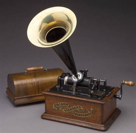 Early 20th Century Oak Edison Cylinder Phonograph with Casing and 12 Records at 1stDibs