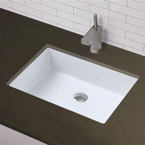 CASAINC Bathroom sink White Ceramic Drop-In or Undermount Rectangular ...