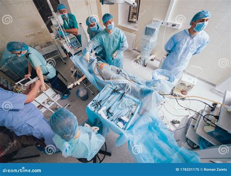 Process Of Gynecological Surgery Operation Using Laparoscopic Equipment. Royalty-Free Stock ...