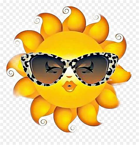 Sun Sticker - Sunshine Emoji With Sunglasses Clipart (#3355052) - PinClipart