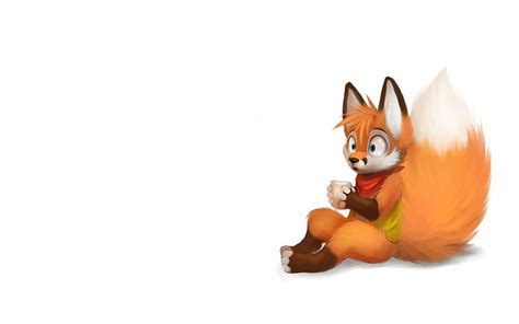 Furry the Fox, furry, orange, animal, card, cute, fantasy, fox, cup ...