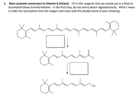 Solved 1. Beta-carotene conversion to Vitamin A (Vision) - | Chegg.com