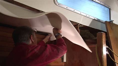 Installing a Foam Backed Headliner in a Boat - YouTube