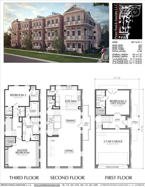 New Townhomes Plans, Narrow Townhouse Development Design, Brownstones | Town house floor plan ...