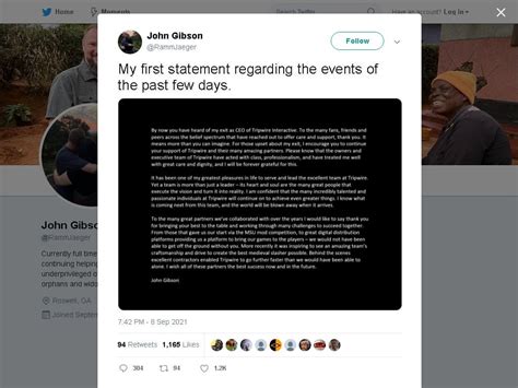 [Twitter] John Gibson tweets a statement WRT his exit from Tripwire... : r/KotakuInAction