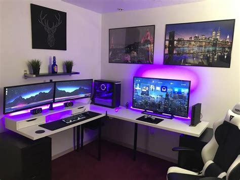 V2 | Computer gaming room, Computer desk setup, Game room