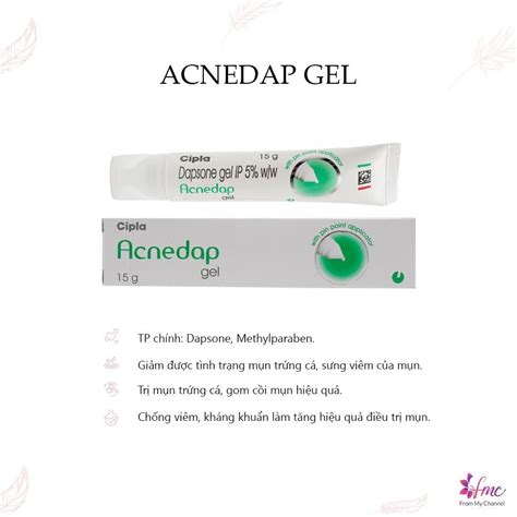 Gel trị mụn trứng cá Dapsone Gel IP 5% w/w Acnedap 15g | Demo cửa hàng