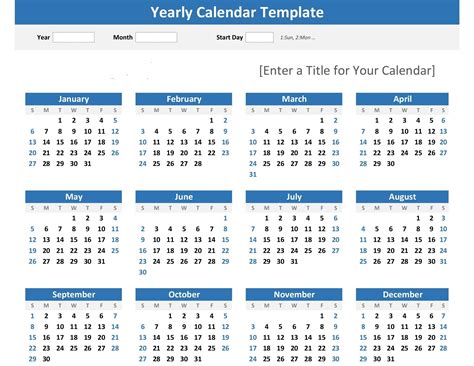 Year At A Glance Calendar Template | At a glance calendar, Calendar template, Calendar printables