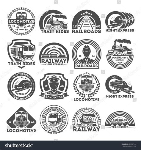 Train Railroad Logo Signs Symbols Railway Stock Vector (Royalty Free ...